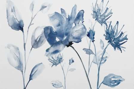 Tranh hoa tuyết màu xanh nghệ thuật