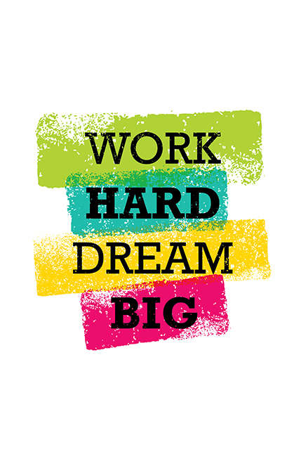 Tranh động lực Work hard - dream big 3-3184