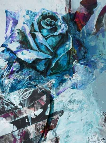 Bức tranh nghệ thuật hoa hồng xanh 4-2048